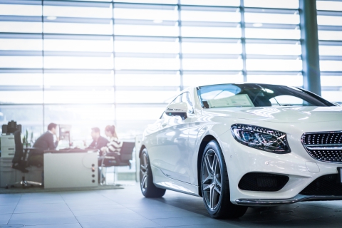 nice car in showroom