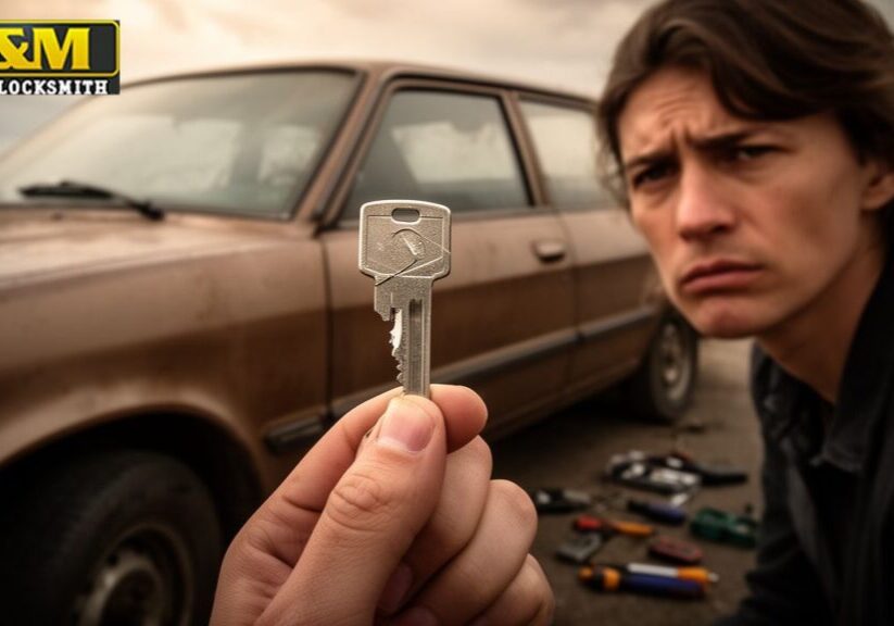 Broken_Car_Key_on_a_Worn_Keychain