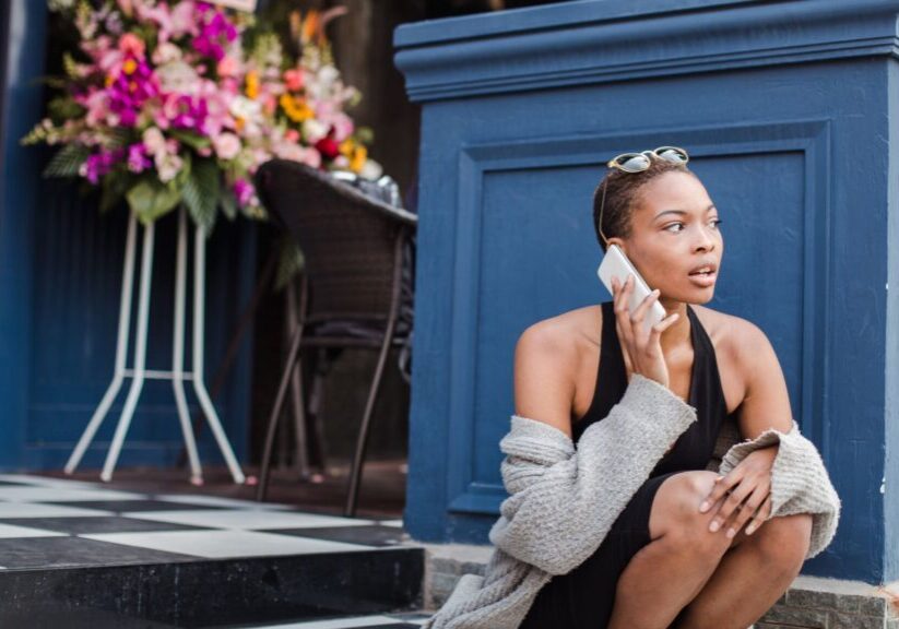 woman on phone