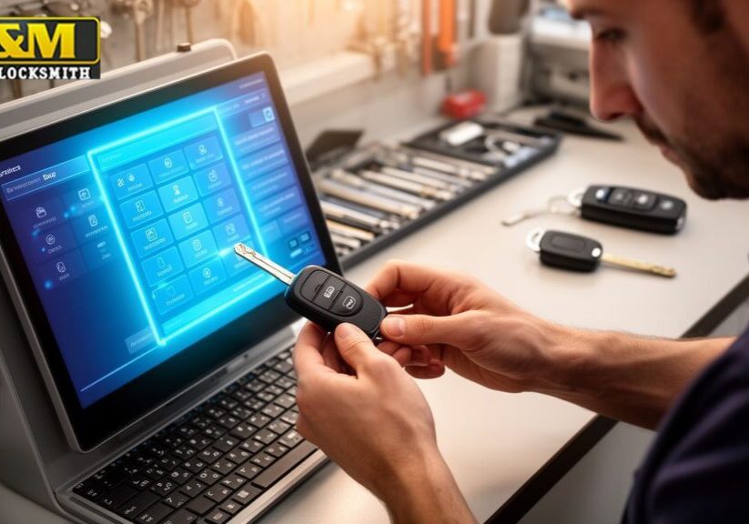 Skilled_Locksmith_programming_a_smart_key_in_a_modern_locksmiths_workshop