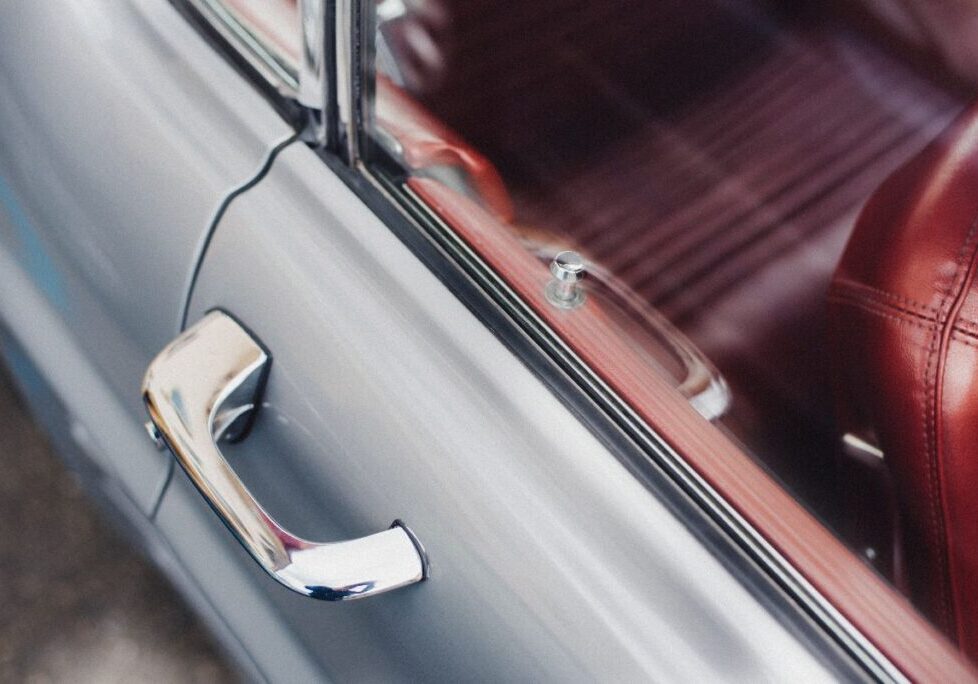 Car door with lock.